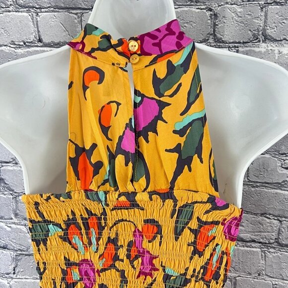 Haute Hippie High Neck Smocked Tank Halter Top Size XS - Picture 7 of 8